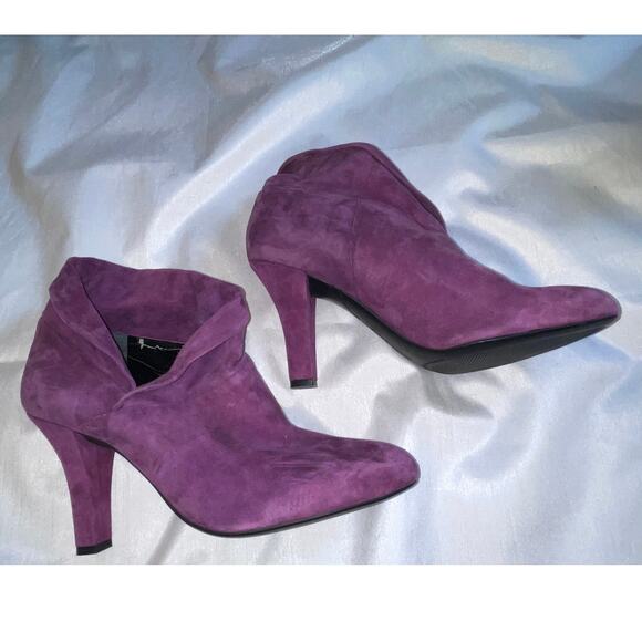 Enzo Angiolini‎ Barachey Leather Boots in Purple Suede - Women's Size 10 M - Picture 3 of 12